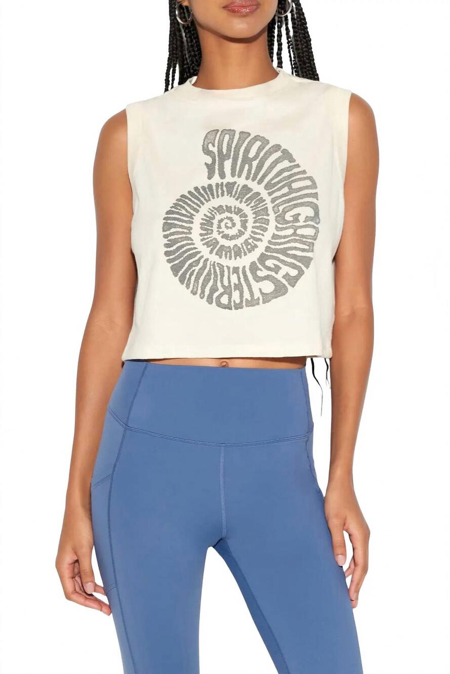 NEW SPIRITUAL GANGSTER shell crawford crop tank in canvas